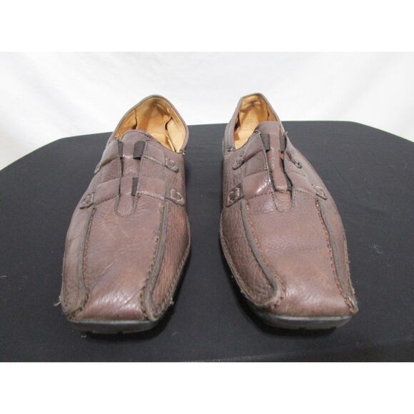 Gabor Brown Leather Square Toe Slip On Comfort Loafers Shoes Men Size 8 US - Picture 3 of 10